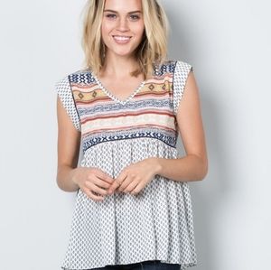 Cap Sleeve Boho Babydoll Top | THML | Wome…